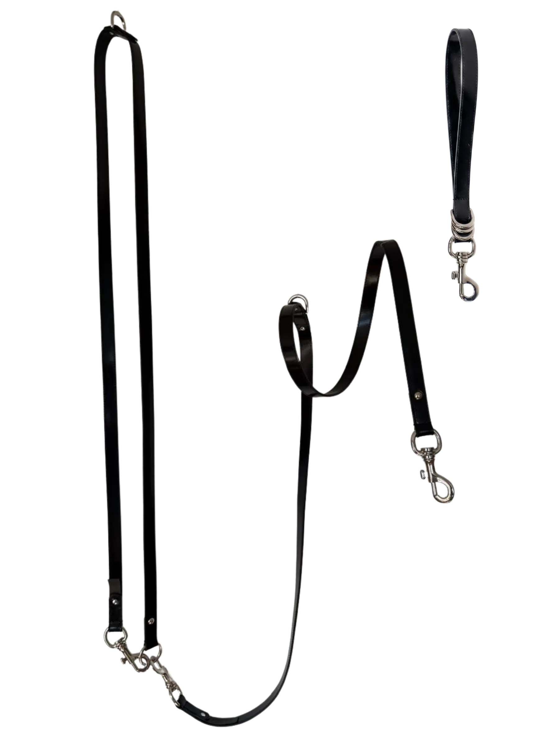 Nova Black Multi-Functional Leash System | Italian Leather Dog