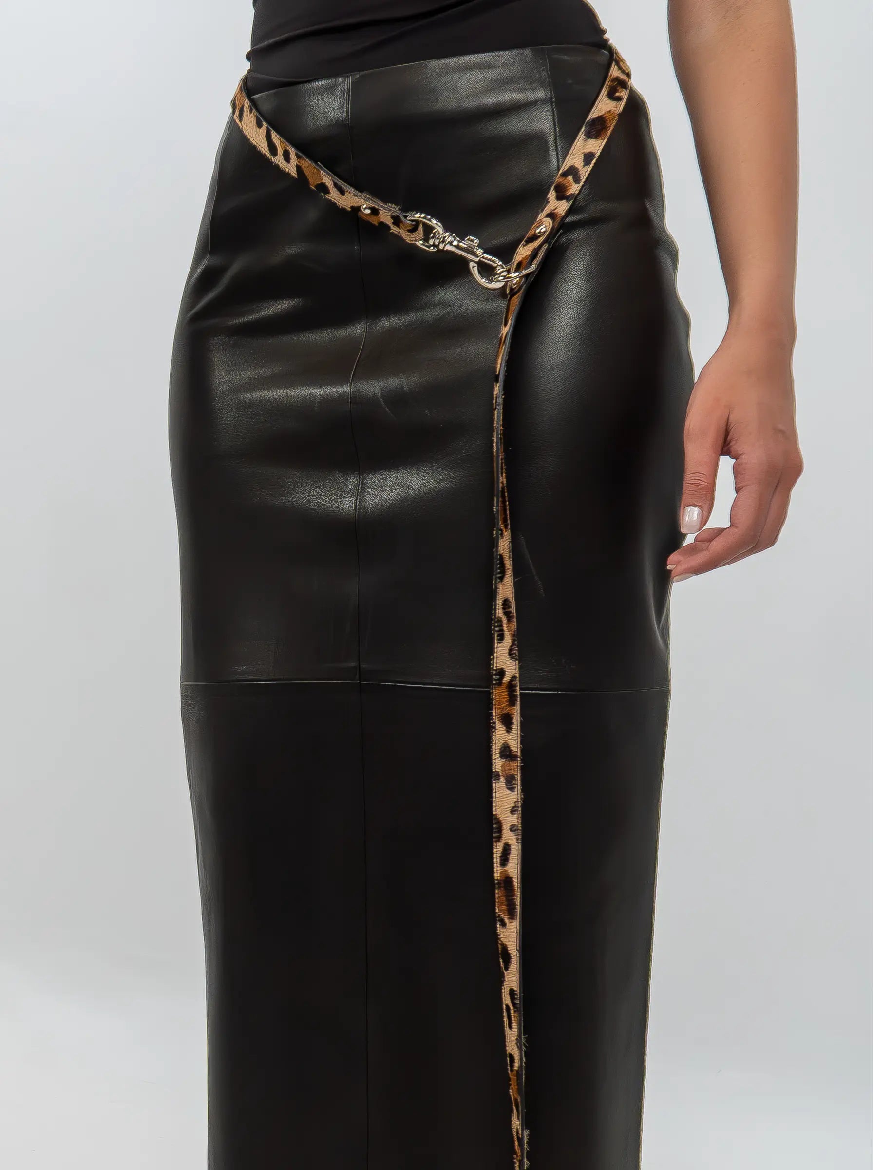 Leopard Ponyhair Extended Leash