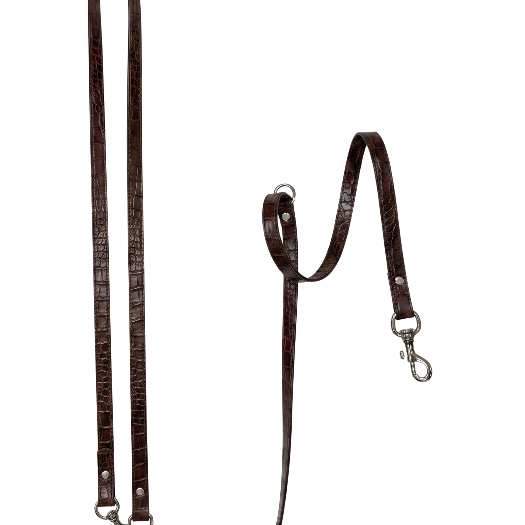 Brown Croco Italian Leash 