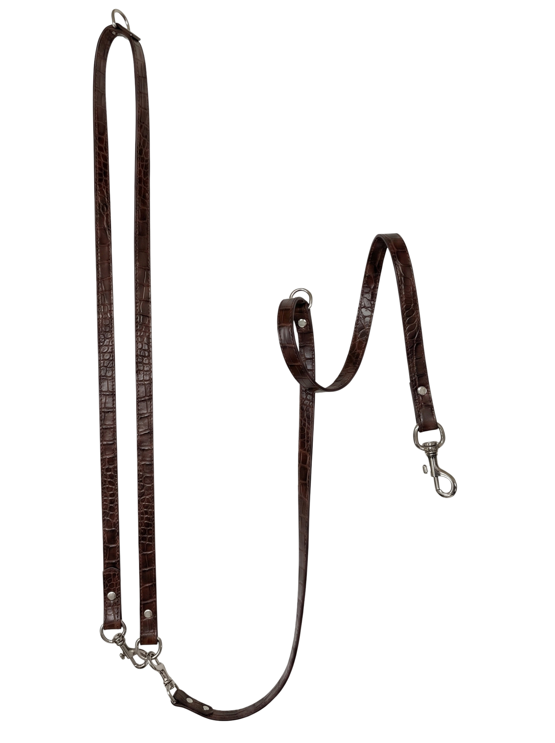 Brown Croco Italian Leash 