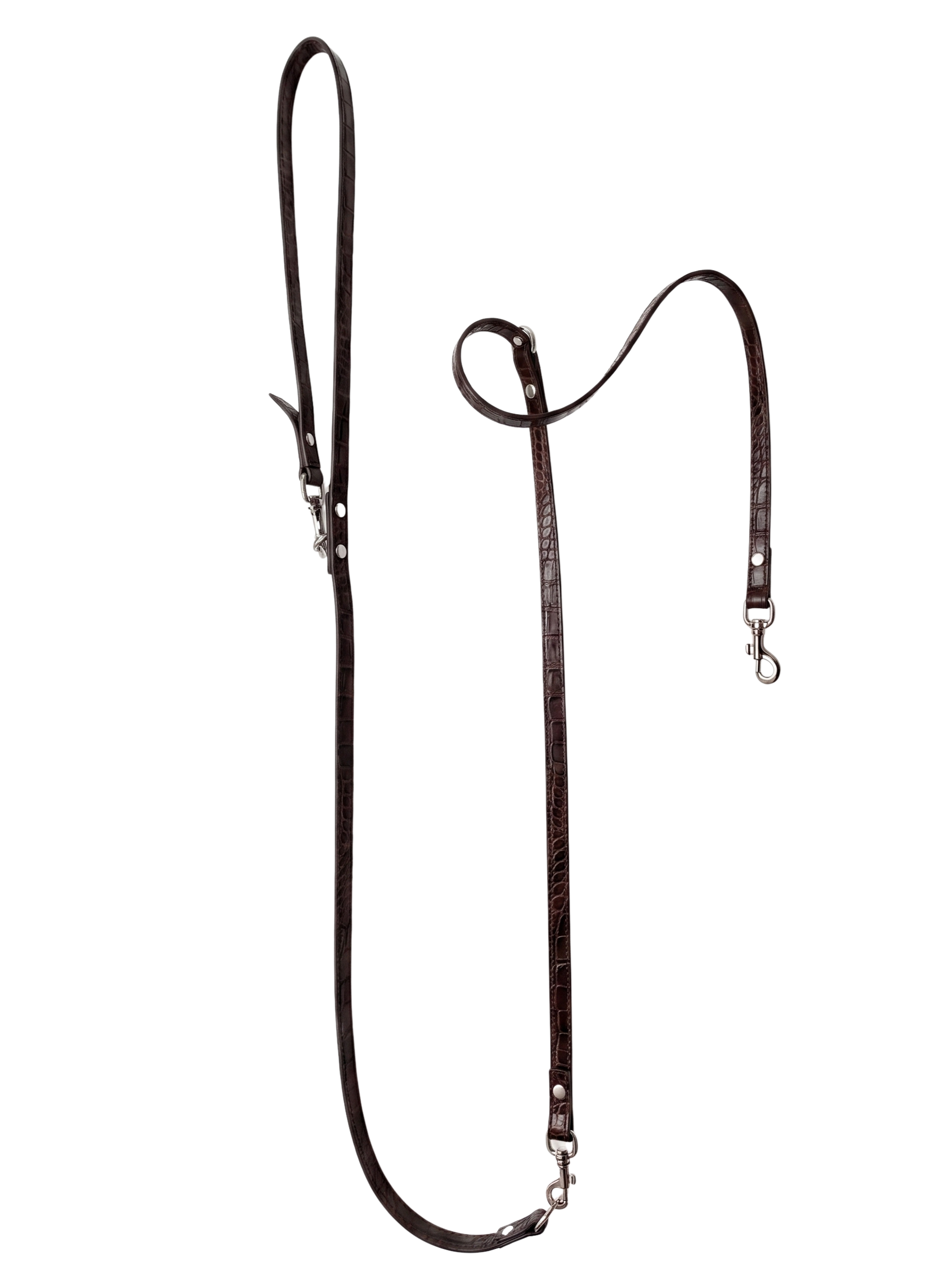 Hand Free Leash Brown Croco 